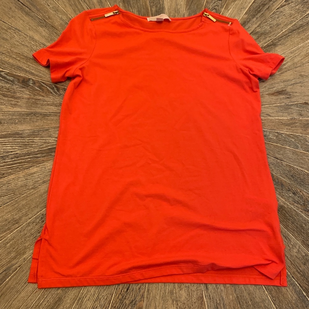 •Michael Kors• Orange zipper shirt